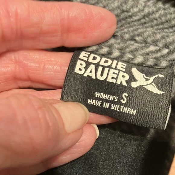 Eddie Bauer Black and White Microfleece Shirt - Picture 8 of 8